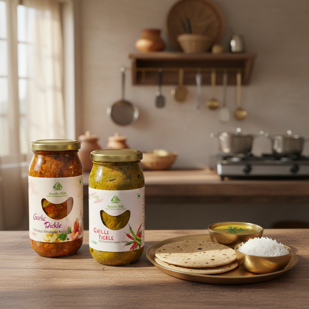 Daily Meal Power Combo – Garlic Pickle & Green Chilli Pickle 400+400g - Image 4